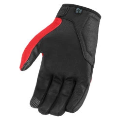 Icon Hooligan CE Gloves -Moto Style Shop HooliganCEGloveRedPalm