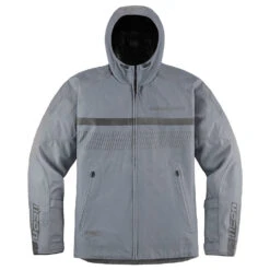 Icon PDX3 Rain Jackets 20 Icon PDX3 Rain Jackets -Moto Style Shop PDX3JacketGreyFront
