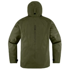 Icon PDX3 Rain Jackets 25 Icon PDX3 Rain Jackets -Moto Style Shop PDX3JacketOliveBack