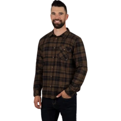 Timber Flanner T-shirt -Moto Style Shop TimberFlannel Longsleeve M BronzeBlack 231116 3810 front